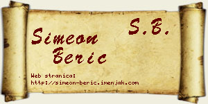 Simeon Berić vizit kartica